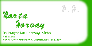 marta horvay business card